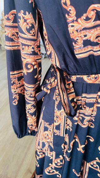 Vestido largo Shein estampado oro