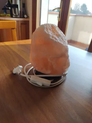 Lampada Sale Himalaya Rosa Bianca