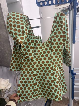 Traje Flamenca Dos Piezas Lunares hecho a mano.