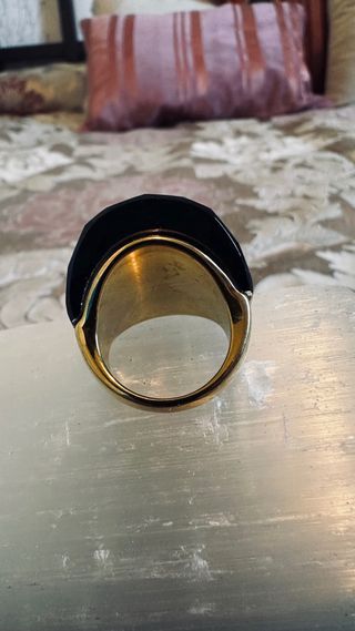 Anillo Acero Inoxidable Baño Dorado T18