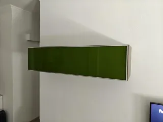 Mueble salón madera maciza y cristal