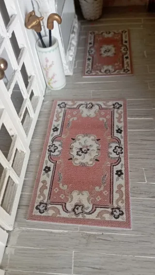 2 Tappeti miniatura 1:12 Rosa Antico