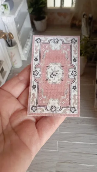 2 Tappeti miniatura 1:12 Rosa Antico