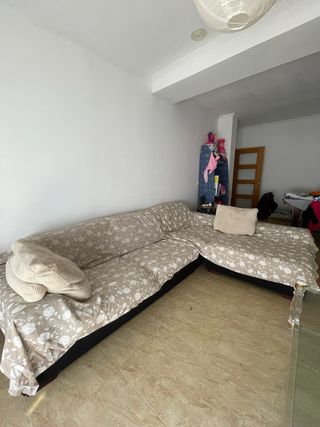 Sofá largo chaise longue beige