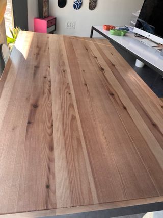 Mesa alta roble macizo y acero