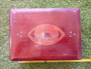 Joyero antiguo marquetería cisne