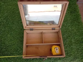 Joyero antiguo marquetería cisne