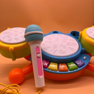 deAO Tambor Infantil con Micrófono Real & Luces, B