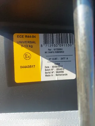 Maxi-Cosi Silla de Coche Roja