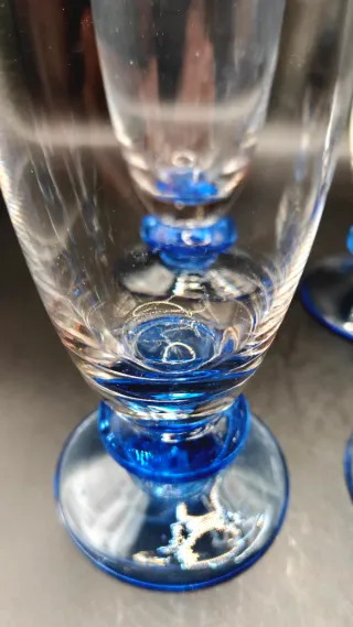 ​6 Copas Cava/Champán AZUL COBALTO