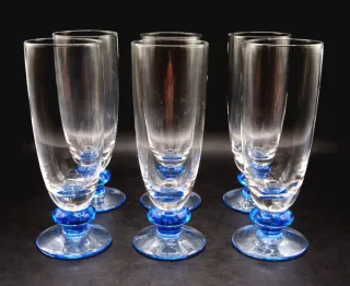 ​6 Copas Cava/Champán AZUL COBALTO