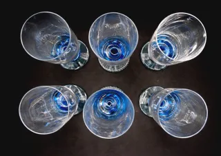 ​6 Copas Cava/Champán AZUL COBALTO