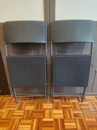 Mesa y 2 Sillas Plegables Terraza