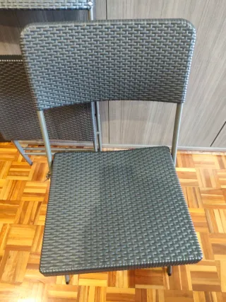 Mesa y 2 Sillas Plegables Terraza