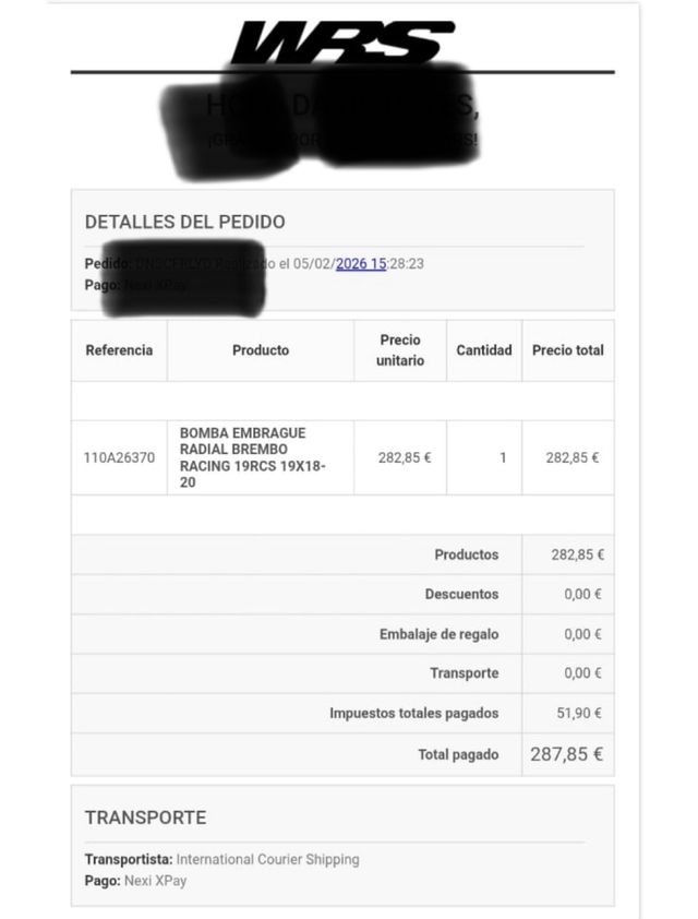 Bomba Brembo Embrague/Freno Nueva cbr t max