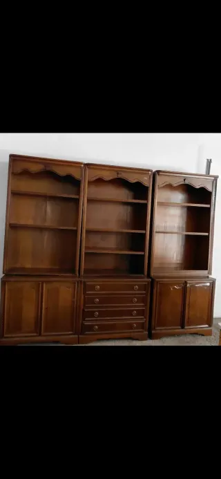 Librería de madera marrón