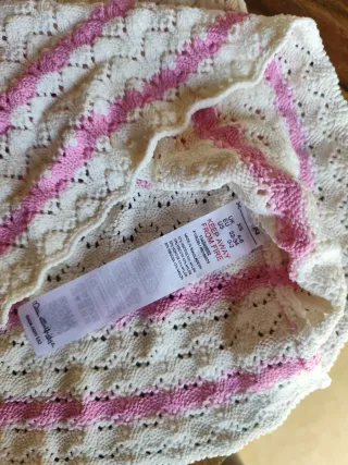 Falda ajustada crochet rayas rosa y blanco