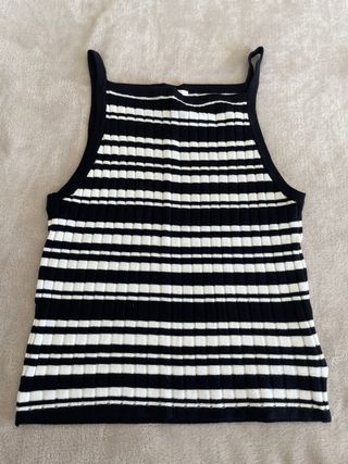 Camiseta tirantes rayas blanco y negro