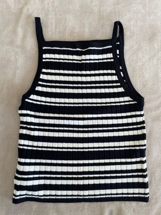 Camiseta tirantes rayas blanco y negro