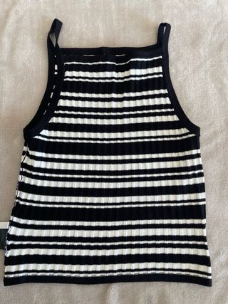 Camiseta tirantes rayas blanco y negro