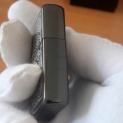 Zippo Ice Patern Negro Brillante Ornamental