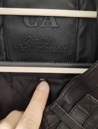 Chaqueta de cuero negra talla XXXL