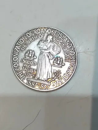 Moneda 1937 Sir Walter Raleigh Medio Dólar