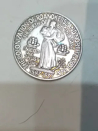 Moneda 1937 Sir Walter Raleigh Medio Dólar