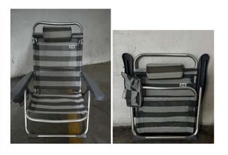 Cadeira de Praia Dobrável Cinza