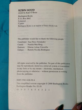 Libro de lectura en ingle Robin Hood