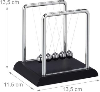 Pendolo di Newton Relaxdays, Decorazione per Scrivania, 5 sfere