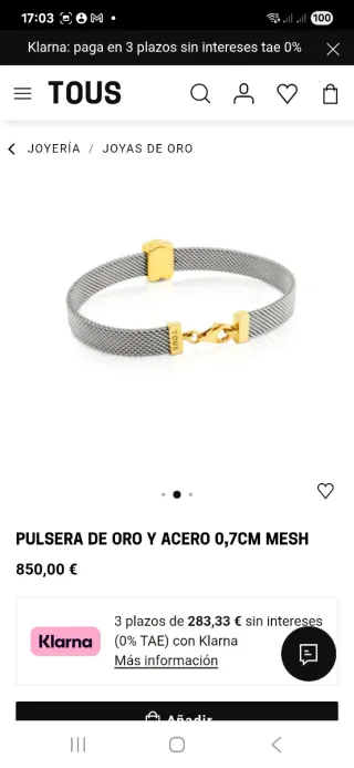 Pulsera Tous Oso Oro 18k