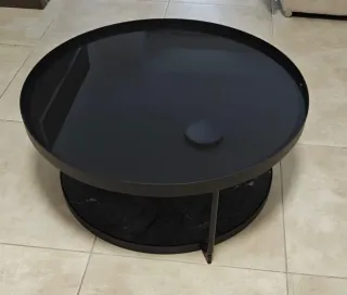 Mesa de centro redonda negra