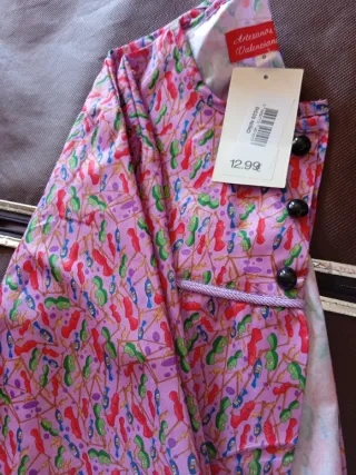 Blusón de fallera estampado,talla8,nuevo