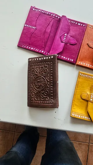 Carteras de piel puro traedas de marruecos