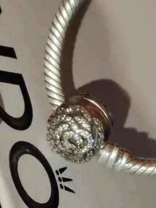 Charm clip Pandora Rosa con Zirconi