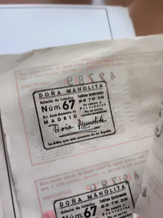 Décimos Lotería Nacional 22 de Diciembre de 1956