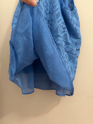 Top azul Bershka bsk&you encaje y gasa – talla S