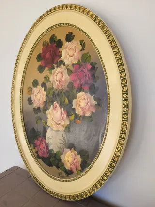 Quadro floreale ovale