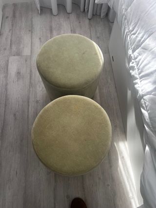 Pouf rotondo in velluto verde