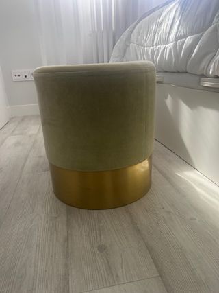 Pouf rotondo in velluto verde