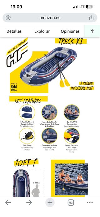 Bestway Barco Inflable Hydro-Force Treck 3personas