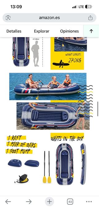 Bestway Barco Inflable Hydro-Force Treck 3personas