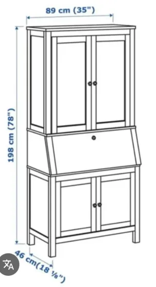 Escritorio Secreter Hemnes Ikea Negro