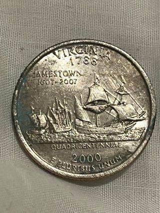 Moneda Cuarto de Dólar Virginia 2000
