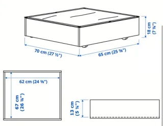 Cajón de almacenaje bajo cama