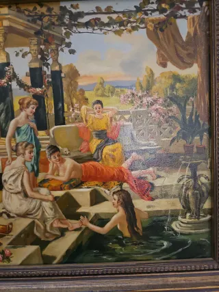 Cuadro antiguo escena romana