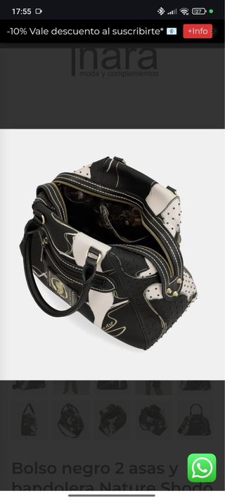 Bolso Anekke negro 2 asas y bandolera