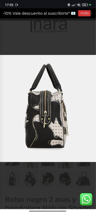 Bolso Anekke negro 2 asas y bandolera