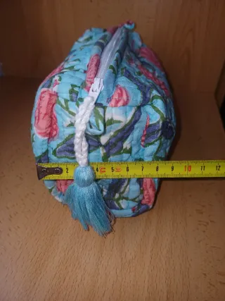 Neceser Estampado Flores Azul y Rosa